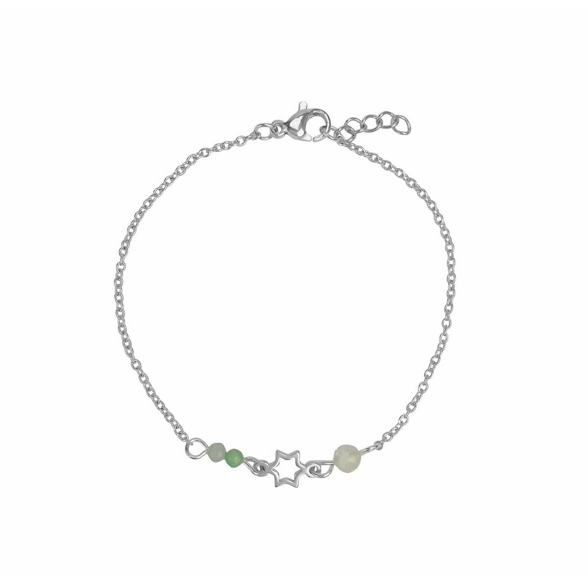 Armbandje Edelsteentjes & Sterretje - Zilver