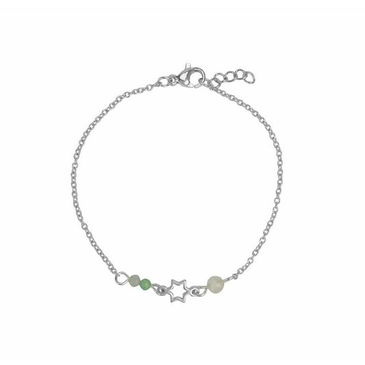 Armbandje Edelsteentjes & Sterretje - Zilver