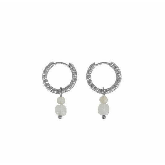 Chalcedoon & Maansteen Oorringen - Zilver