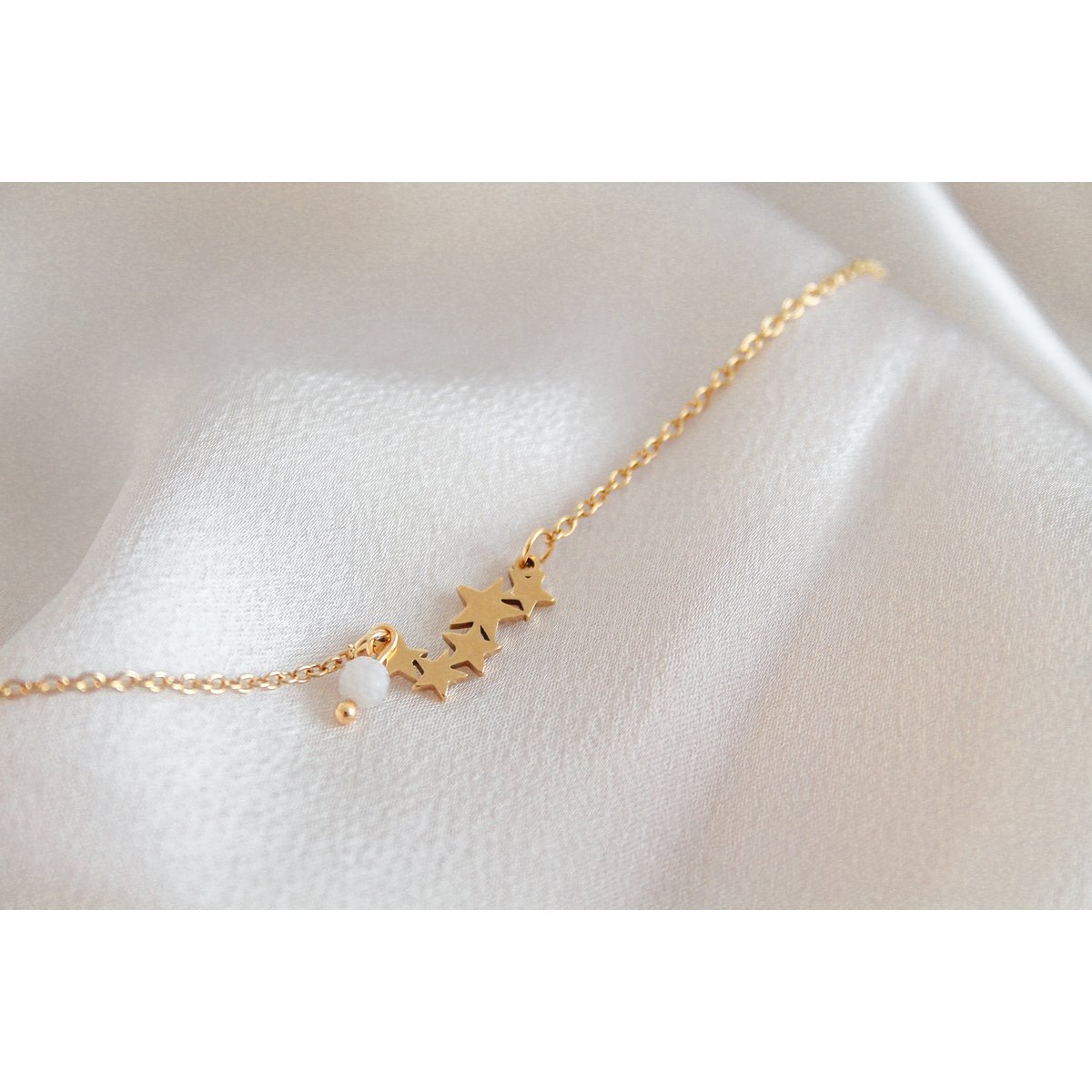 Armband Sterretjes & Maansteen - Goud