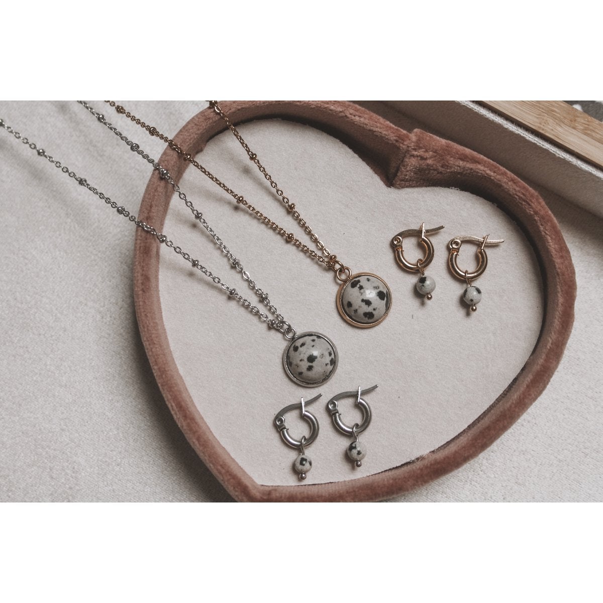 Ketting Dalmatier Jaspis Steen - Zilver