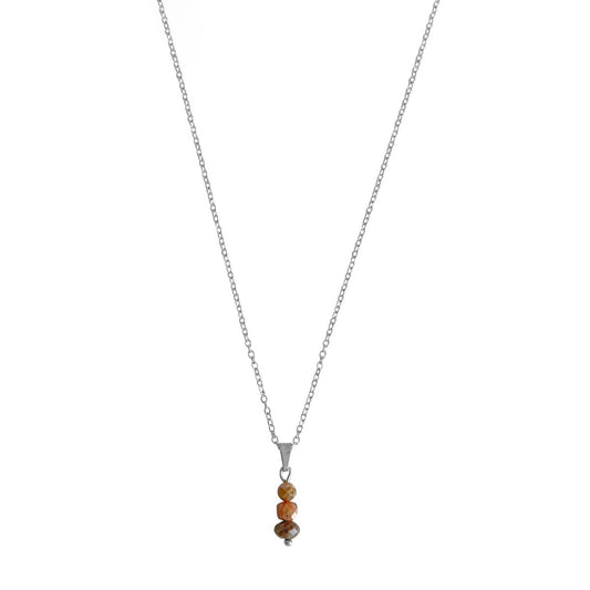 Rhodochrosiet & Labradoriet Ketting - Zilver