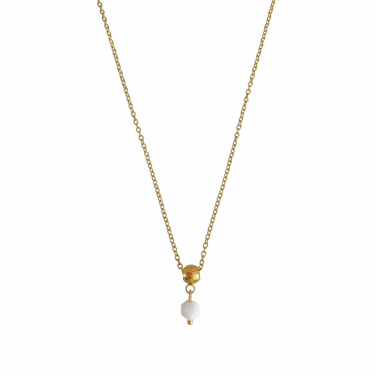 Ketting Witte Onyx - Goud