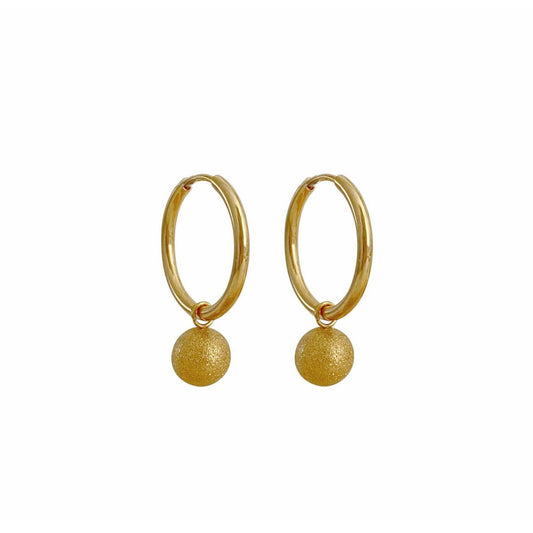 Oorringen Frosted Ball - Goud