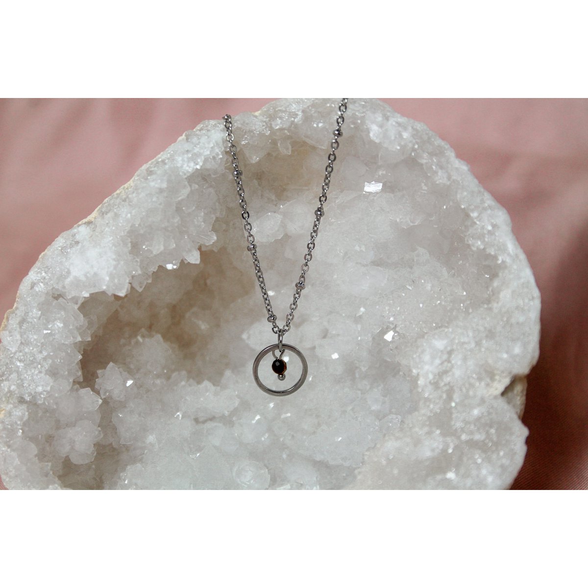 Ketting Tijgeroog Ring - Zilver