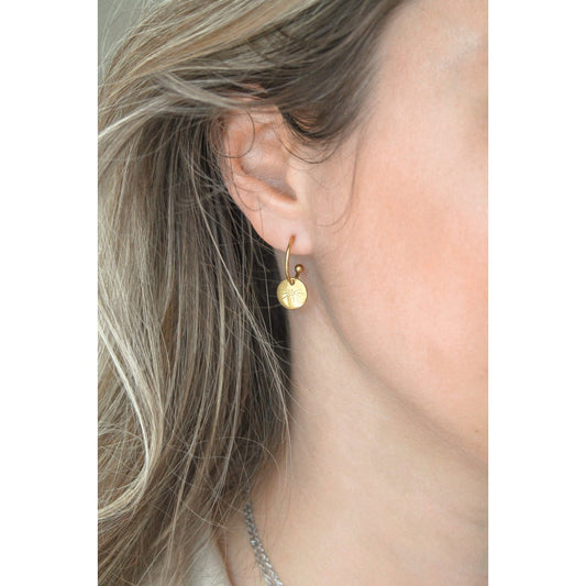 Oorringen Crescent Moon Gravure - Goud