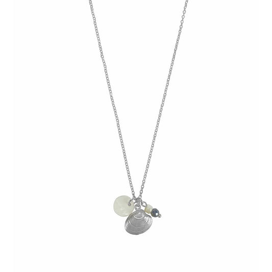 Ketting Schelp & Hematiet - Zilver