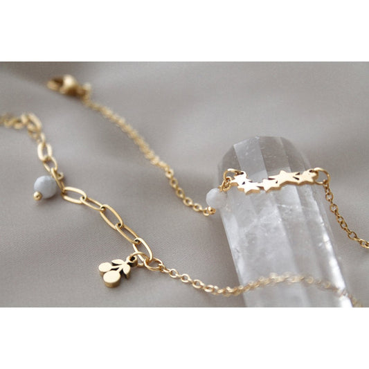 Armband Sterretjes & Maansteen - Goud