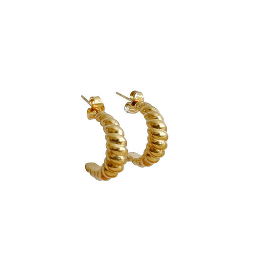 Chunky Croissant Hoops - Goud