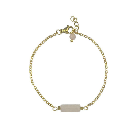 Armband Rozenkwarts & Hematiet - Goud