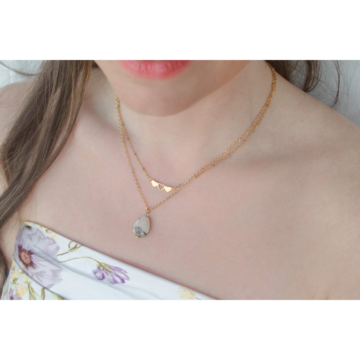 Ketting Hartjes - Goud