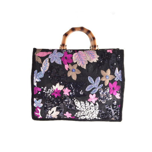 Kunstlederen pailletten handtas | 80138