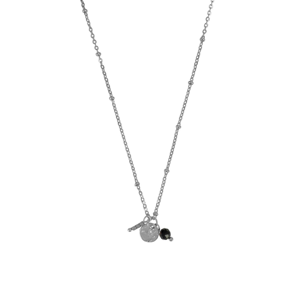 Ketting Goud Obsidiaan & Hematiet - Zilver