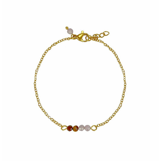 Armband Tijgeroog & Kunziet - Goud