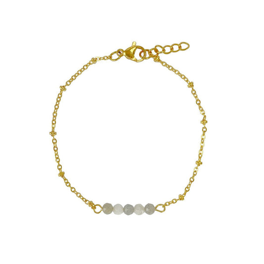 Armband Maansteen & Labradoriet - Goud