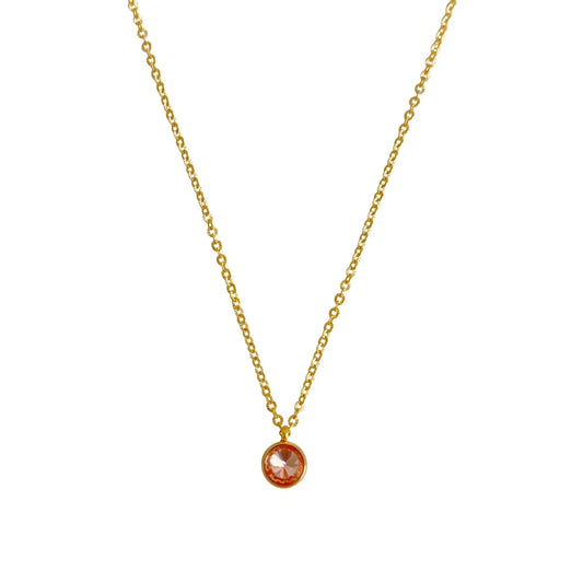 Roze Diamant Ketting - Goud
