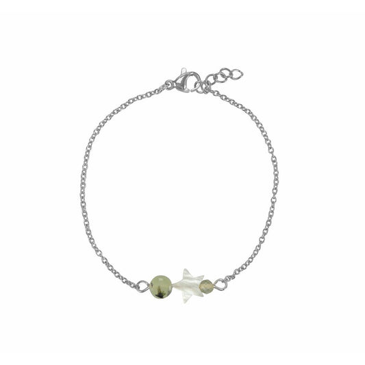 Armbandje Schelp Ster & Prehniet - Zilver