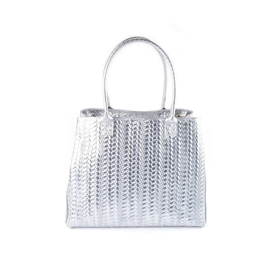 Lederen handtas metallic | 552210