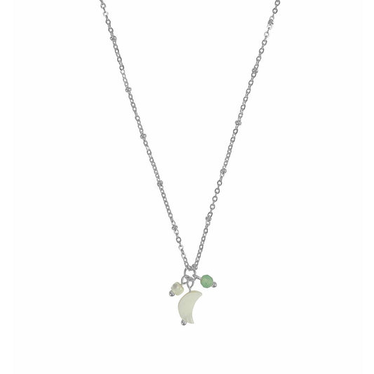 Ketting Schelp Maantje & Aventurijn - Zilver