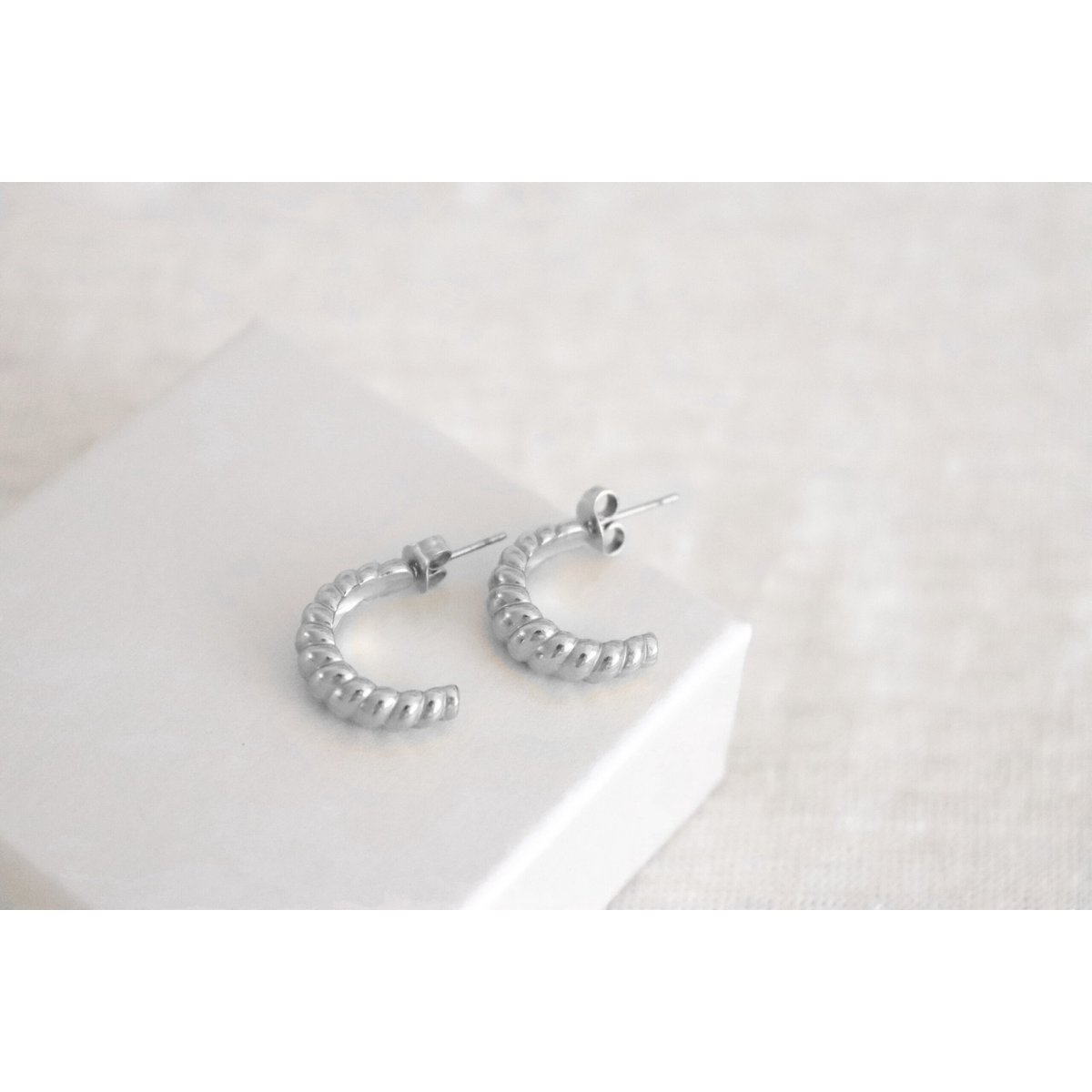 Chunky Croissant Hoops - Zilver
