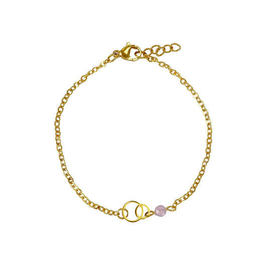 Armband Rings & Rozenkwarts - Goud
