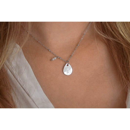 Ketting Abstract Vrouw & Maansteen - Zilver