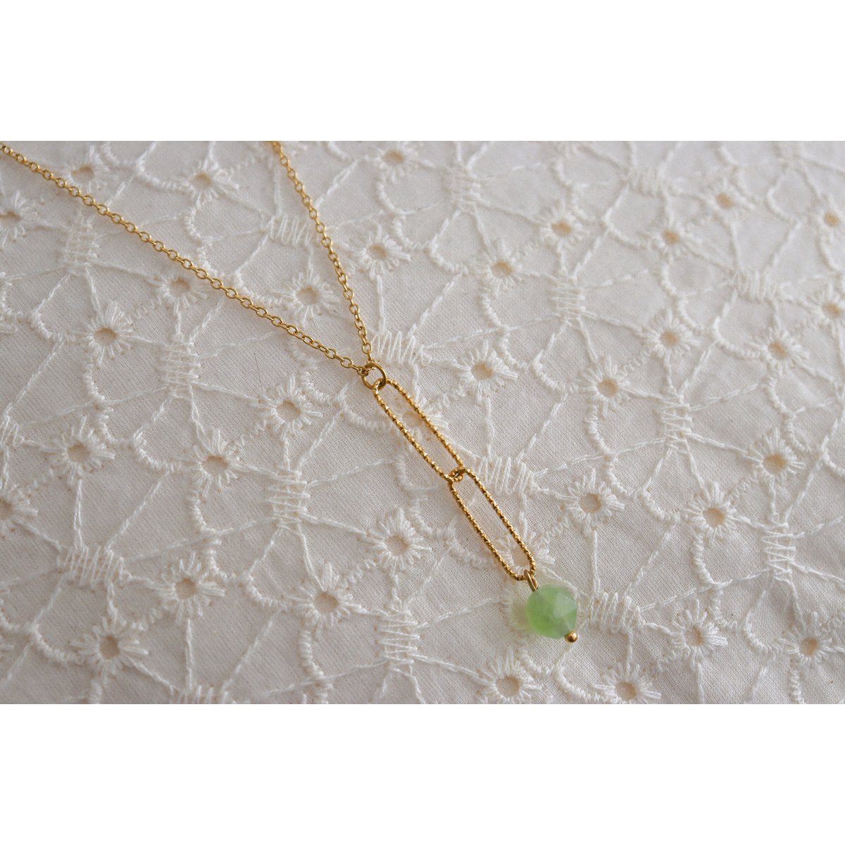 Peridot Y-Vorm Ketting - Goud