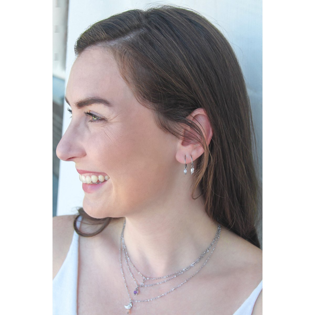 Ketting Maansteen & Zonnesteen - Zilver