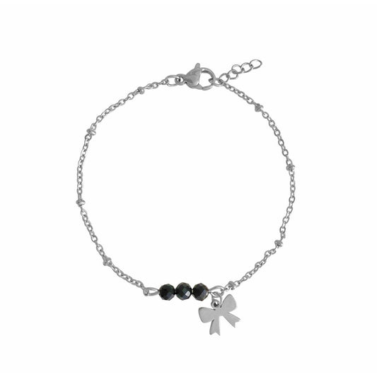 Armband Toermalijn & Strikje - Zilver