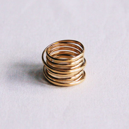 RVS meerlaagse XL ring – goud