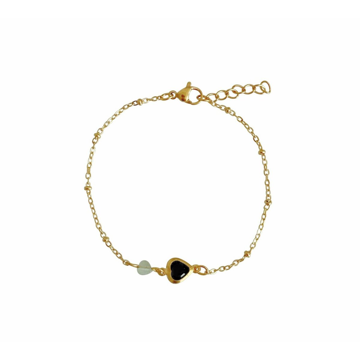 Aventurijn & Kristal Hartje Armband - Goud