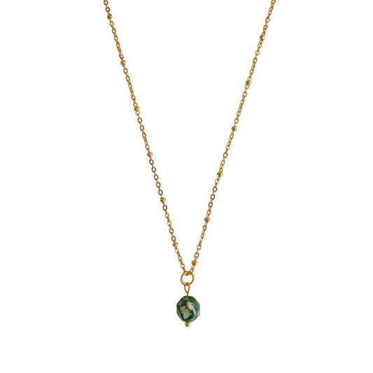 Green Spot Jaspis Ketting - Goud