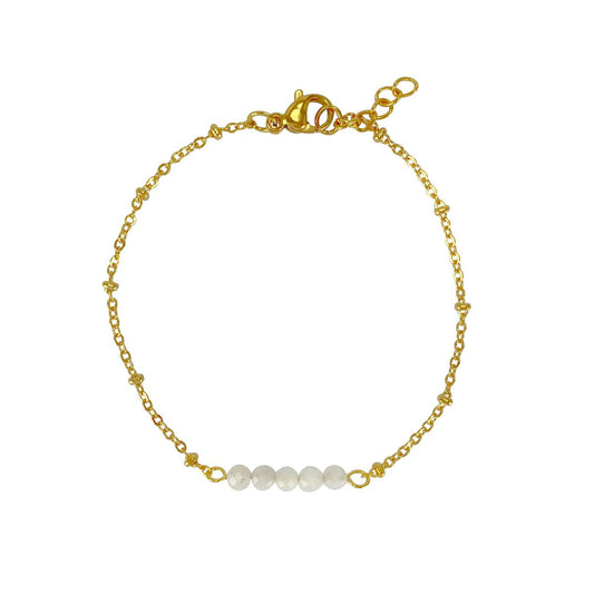 Armband Maansteentjes Facet - Goud