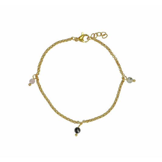 Armband Kunziet, Toermalijn & Prehniet - Goud
