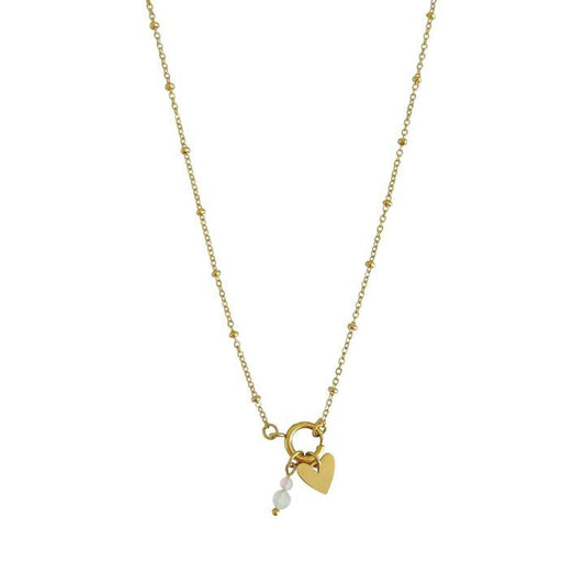 Hartje & Edelsteentjes Slot Ketting - Goud