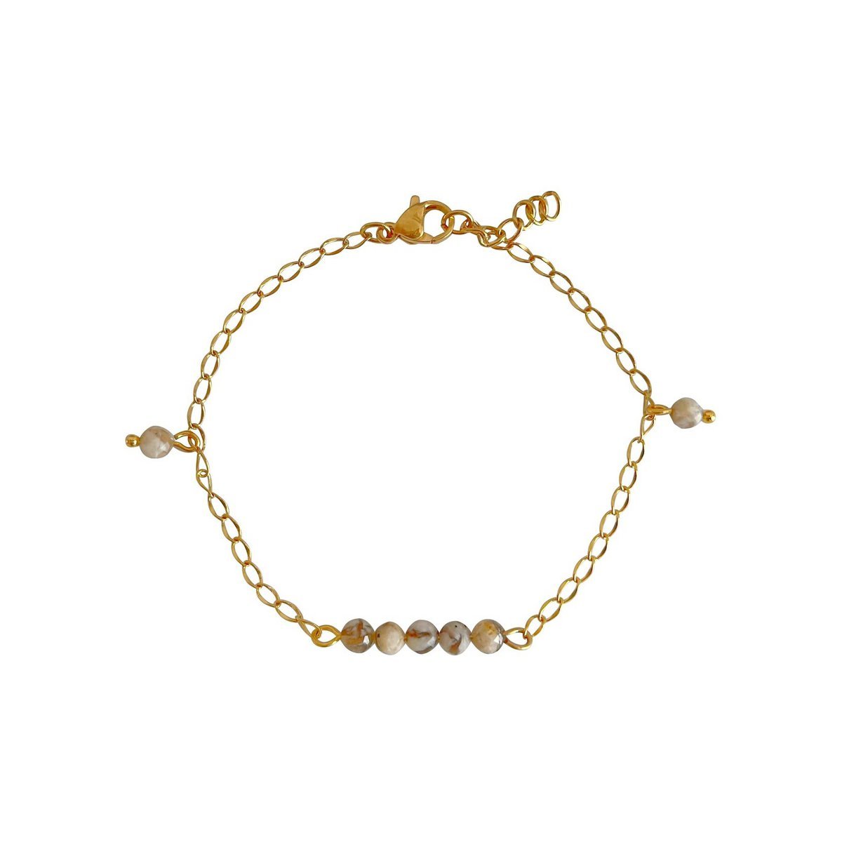 Zebra Veldspaat Armband - Goud