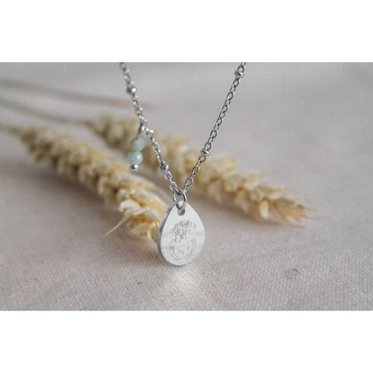Ketting Loving Yourself & Amazoniet - Zilver