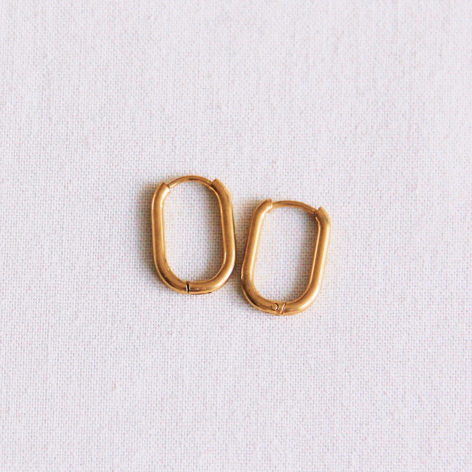 EA554: RVS creool ovaal 16mm "basic" - goud