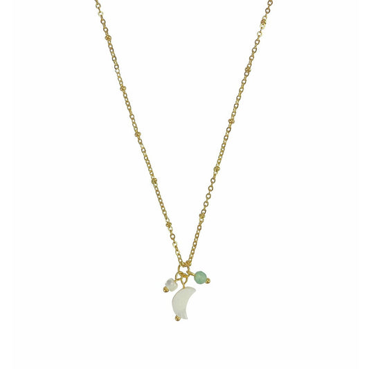 Ketting Schelp Maantje & Aventurijn - Goud