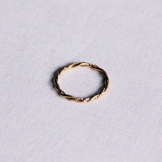 R617 - RVS minimalistische gevlochten ring - goud