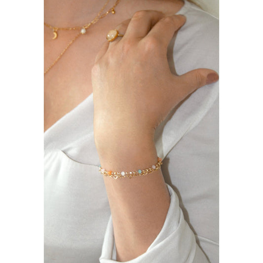 Armband Hartjes Schakel - Goud