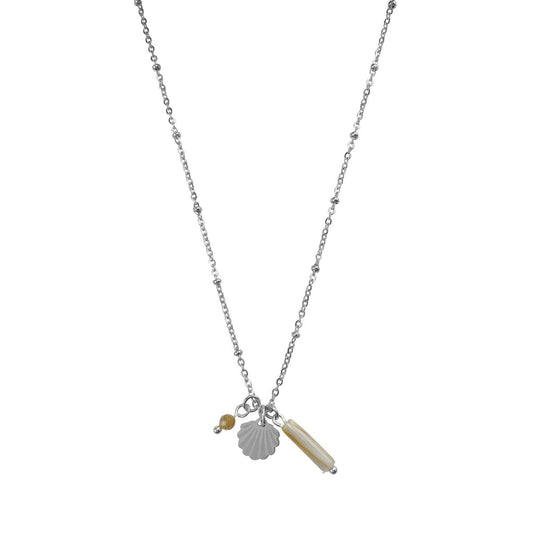 Ketting Schelp & Zonnesteen - Zilver