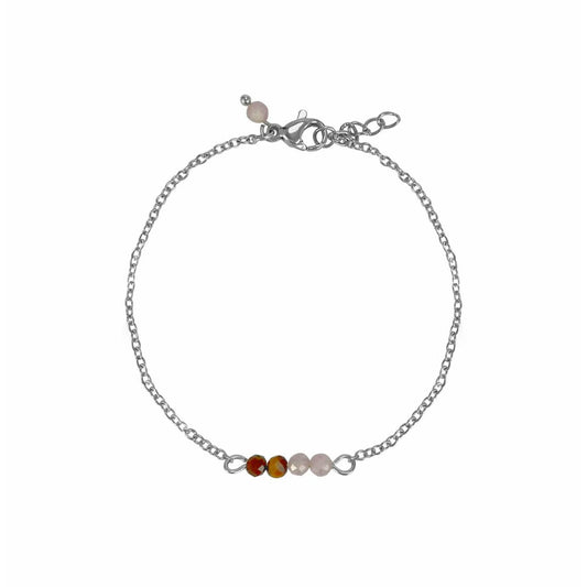 Armband Tijgeroog & Kunziet - Zilver